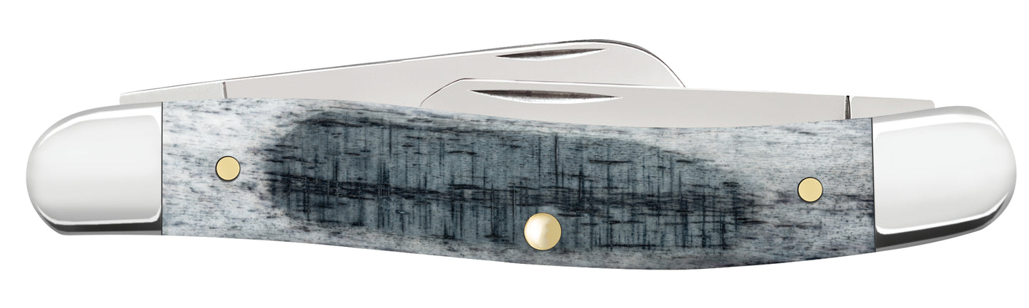 Sawcut Jigged Gray Bone Medium Stockman Closed