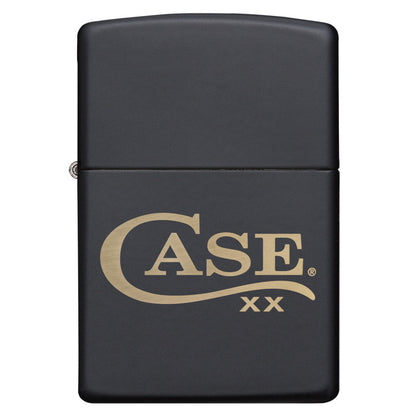 Front shot of Zippo® Case Logo Black Matte Lighter