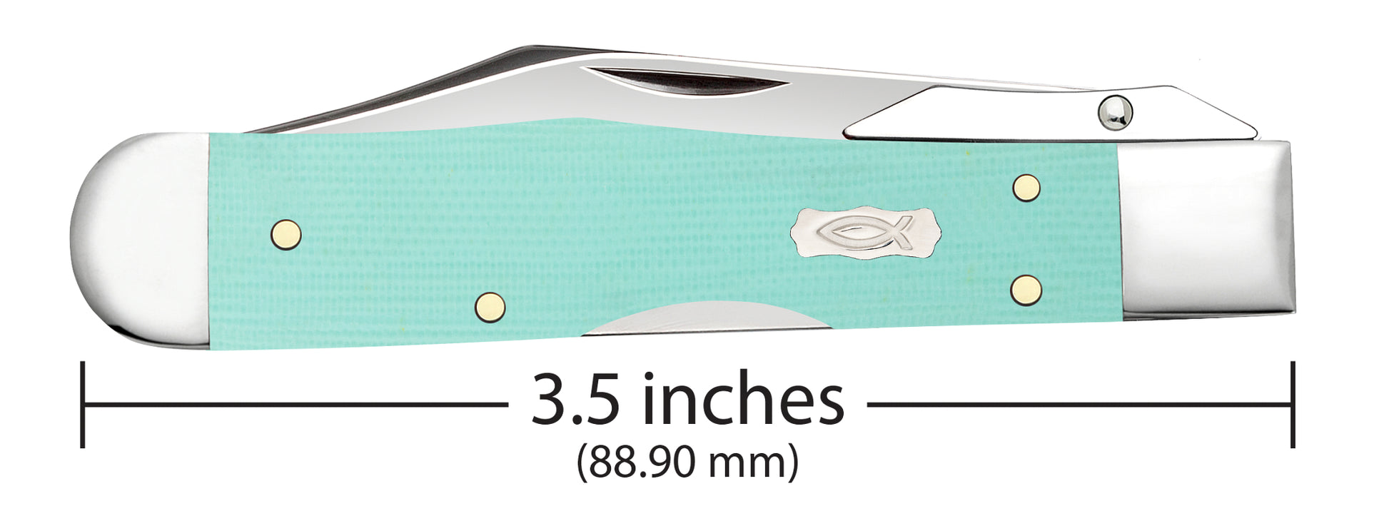 Vault - Smooth Seafoam Green G-10 Cheetah® Cub Dimensions