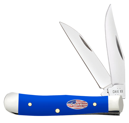 Royal Blue Synthetic Smooth Tiny Trapper Front View