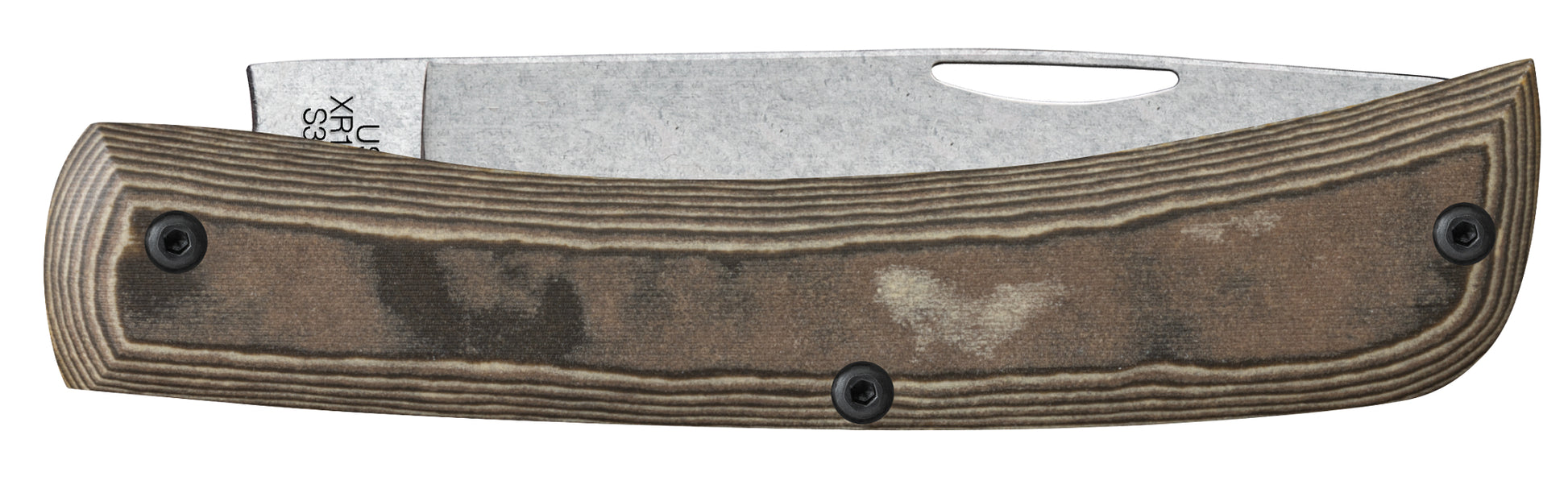 CROSSROADS SERIES - Black & Tan Richlite w/ Black G-10 - Smooth Sod Buster® Jr (XR10137 S35VN) Closed