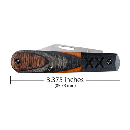Crossroads™ Sloped Ember Glow DymaLux Wood w/ Black G-10 XR Barlow Dimensions