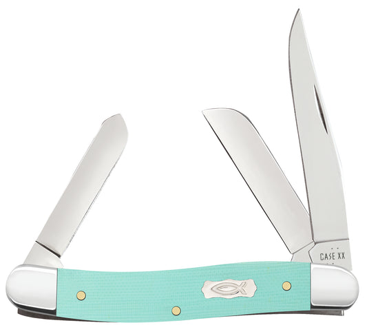 Smooth Seafoam Green G-10 Medium Stockman '18 Front View