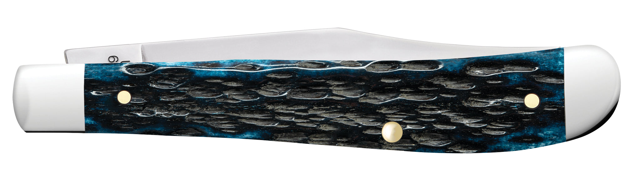 Case® | Pocket Worn® Peach Seed Jigged Mediterranean Blue Bone
