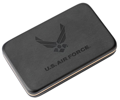 U.S. Air Force™ Smooth White/Blue Synthetic Trapper Gift Set packaging closed.