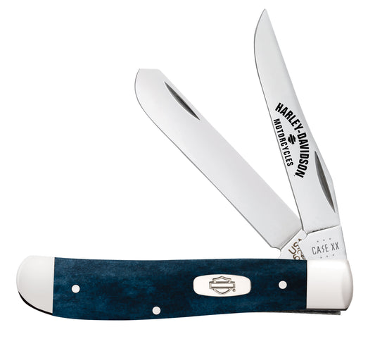 Harley-Davidson® Smooth Mediterranean Blue Bone Mini Trapper Front View