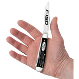 Ford Embellished Smooth Black Synthetic Trapper  Knife in Hand