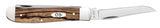 Smooth Natural Zebrawood Mini Trapper Open