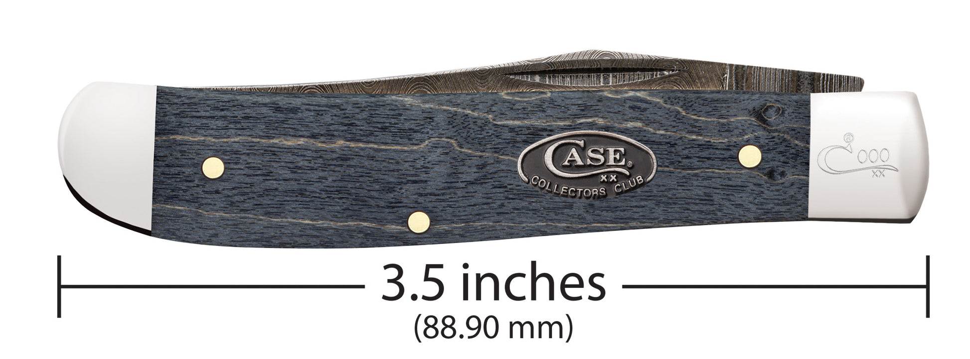 CCC® Gray Birdseye Maple Mini Trapper Closed Dimensions