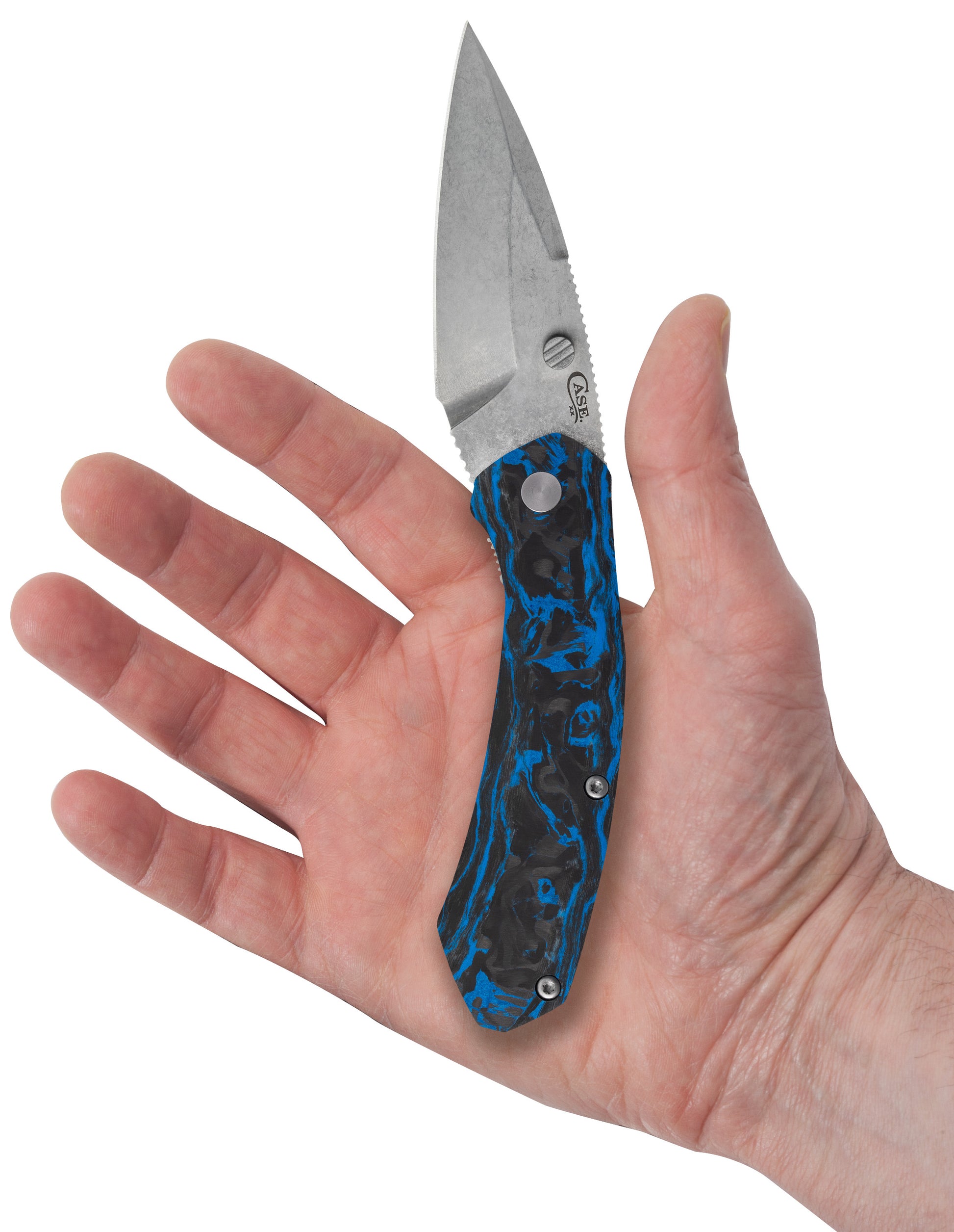 Blue and Black Carbon Fiber Westline® in Hand