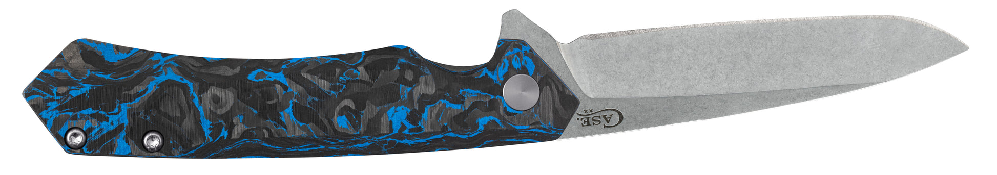 Blue and Black Carbon Fiber Kinzua® Open (Front)