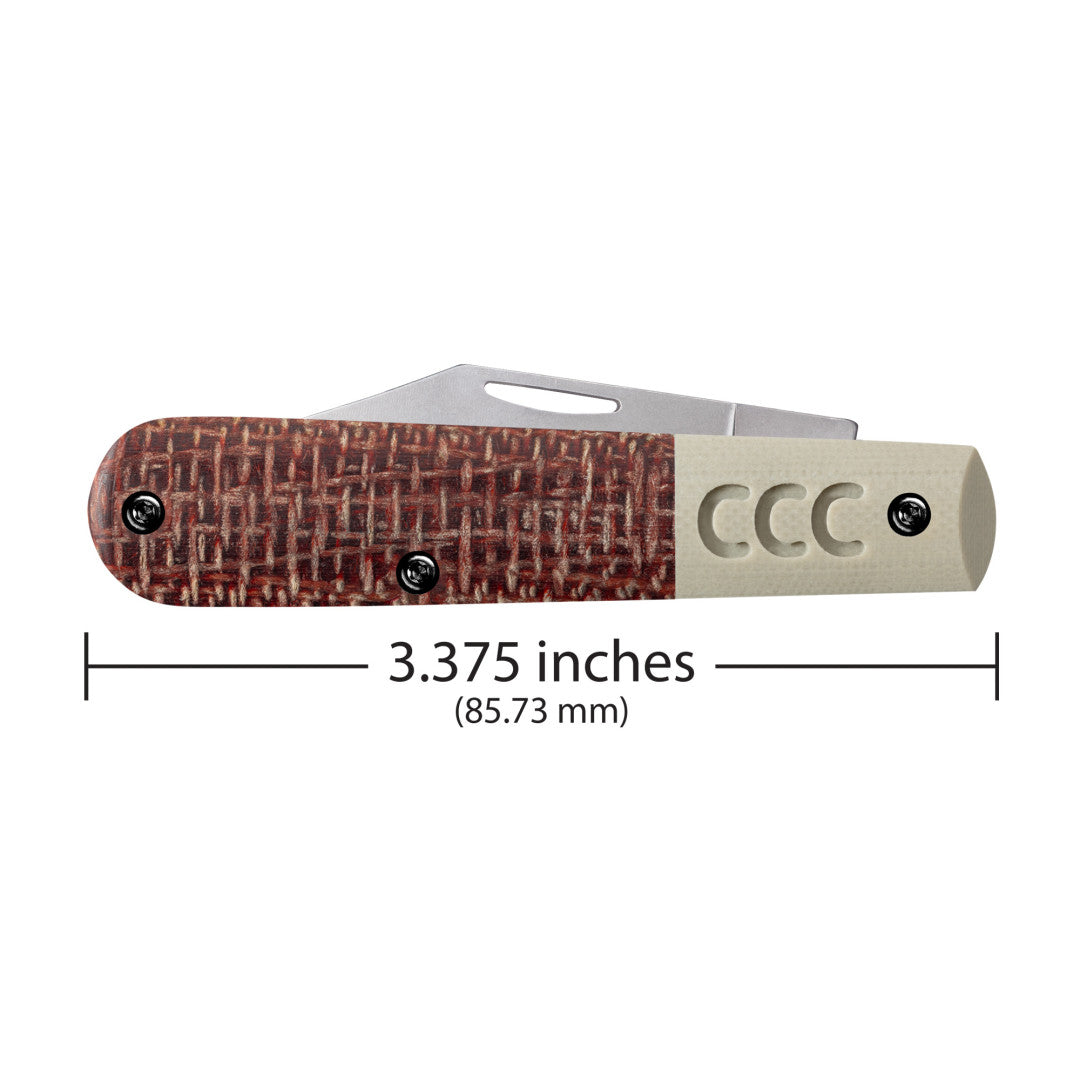 CCC® Crossroads™ Smooth Burgandy Burlap Laminate w/ Tan G-10 XR Barlow Dimensions