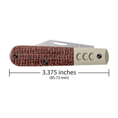 CCC® Crossroads™ Smooth Burgandy Burlap Laminate w/ Tan G-10 XR Barlow Dimensions