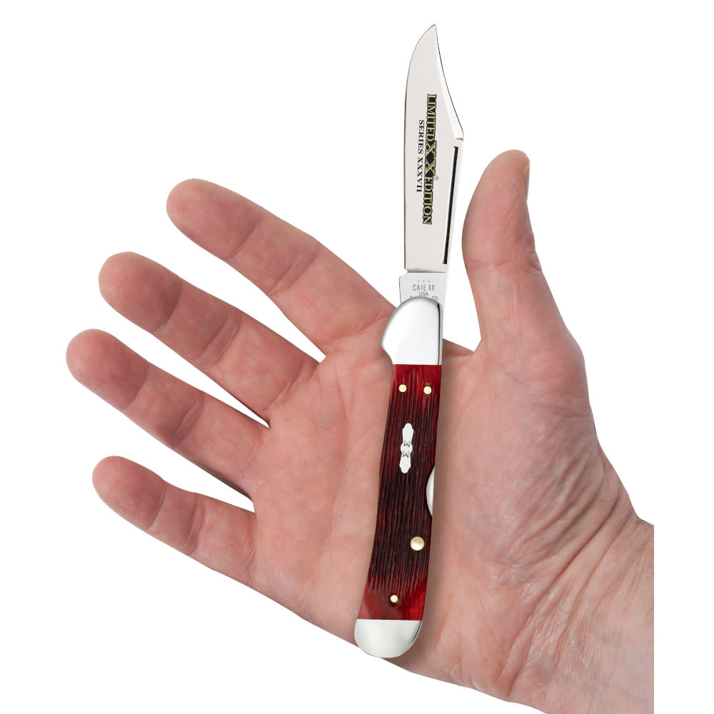 Limited XX® Edition XXXVII Barnboard Jig Old Red Bone CopperLock® Knife in Hand
