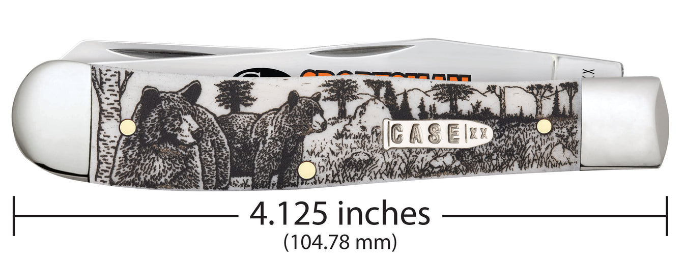 Case® | Sportsman Series Bear Embellished Smooth Natural Bone Trapper ...