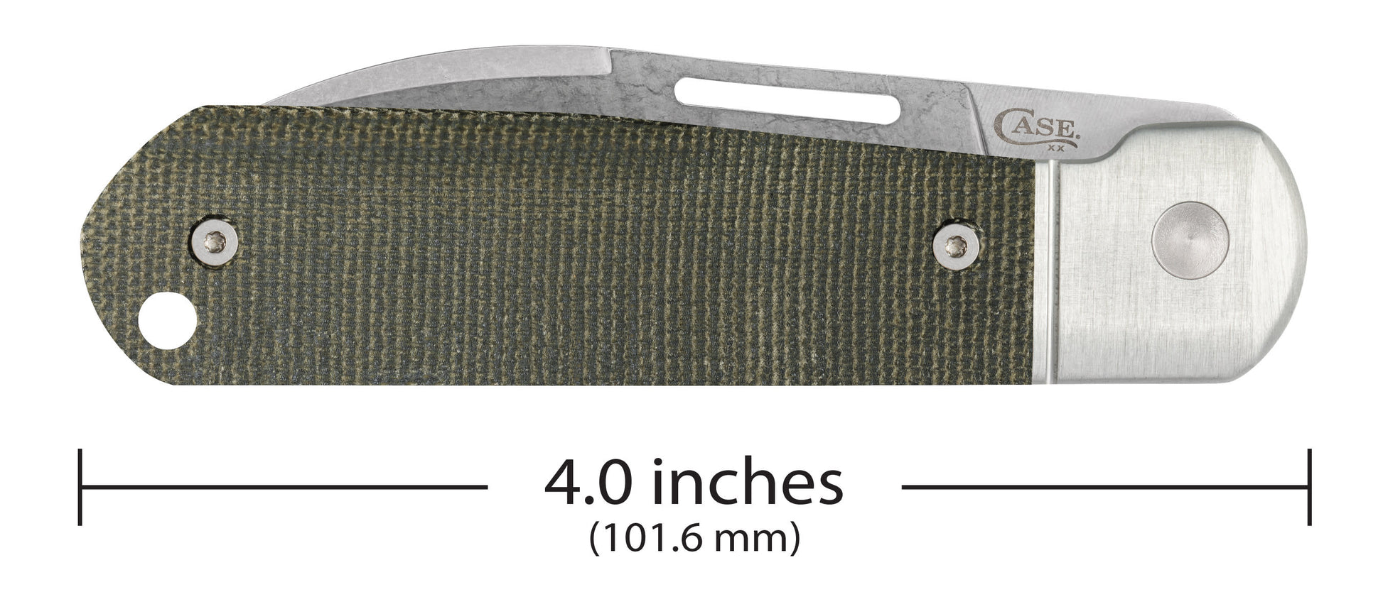 Smooth OD Green Canvas Micarta® Highbanks® Dimensions