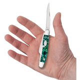 SparXX™ Smooth Green Kirinite® Medium Stockman Knife in Hand