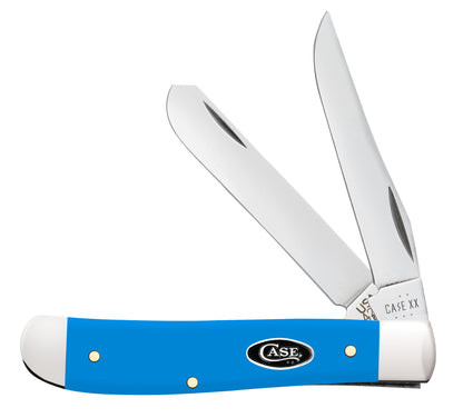 Smooth Light Blue Synthetic Mini Trapper front view.