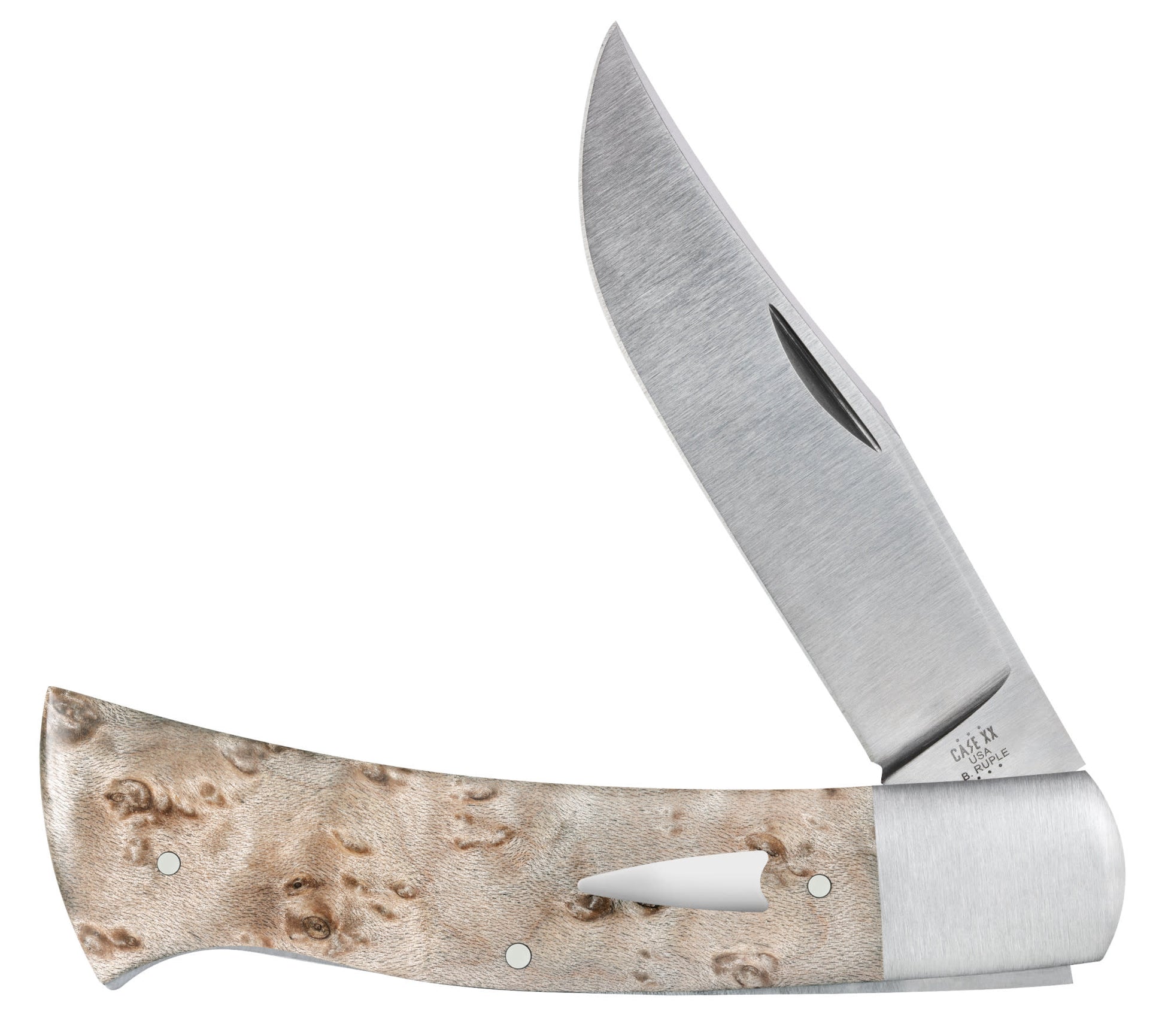 Bill Ruple x Case Axe Handle™ Natural Birdseye Maple Wood front view.