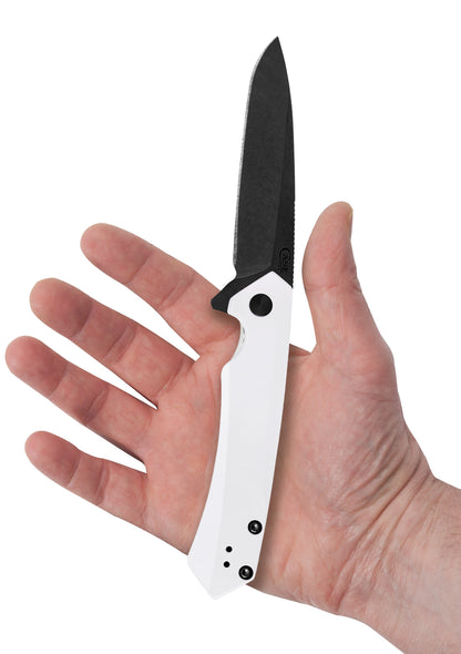 White & Black Anodized Aluminum Kinzua® in hand.