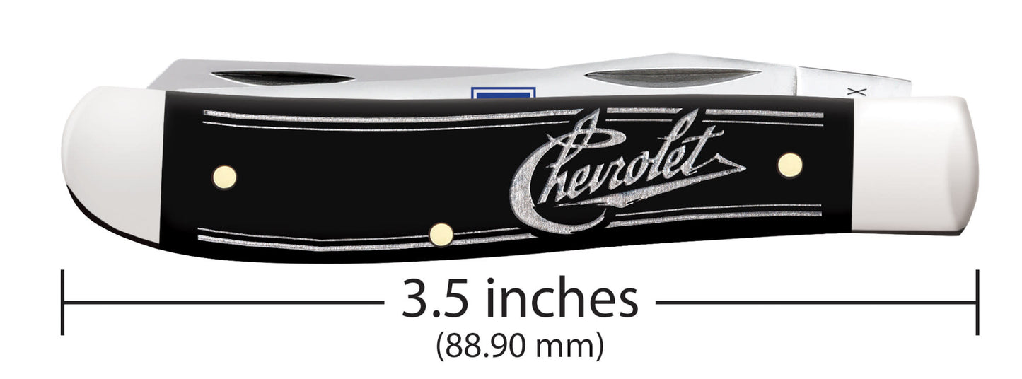 Chevrolet® Embellished Smooth Black Synthetic Mini Trapper Dimensions