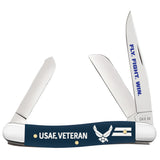 United States Air Force™ Embellished Smooth Navy Blue Synthetic Medium Stockman front view