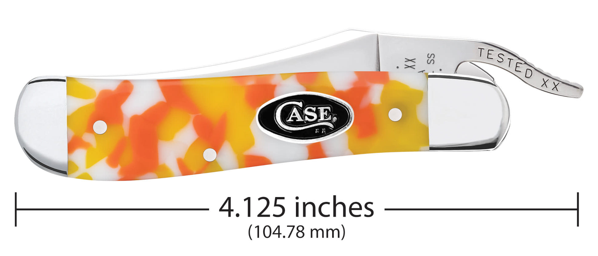 Smooth Candy Corn Kirinite® RussLock® dimensions.