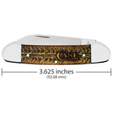 Golden Pinecone Embellished Natural Bone Canoe with Amber Color Wash and Black Definition Dimensions