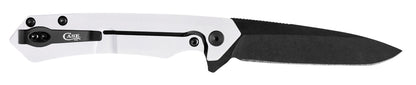 White & Black Anodized Aluminum Kinzua® open showing the pocket clip.