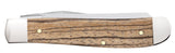 Smooth Natural Zebrawood Mini Trapper Closed