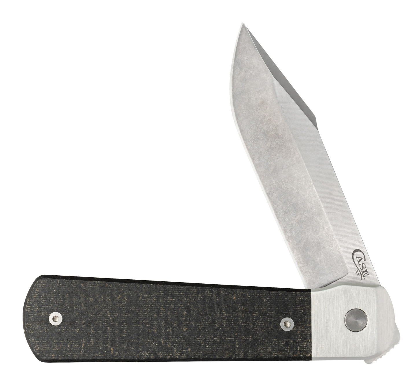 Smooth Black Burlap Micarta® Longhouse® Front View