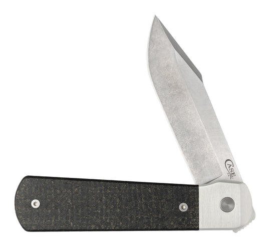 Smooth Black Burlap Micarta® Longhouse™ Front View