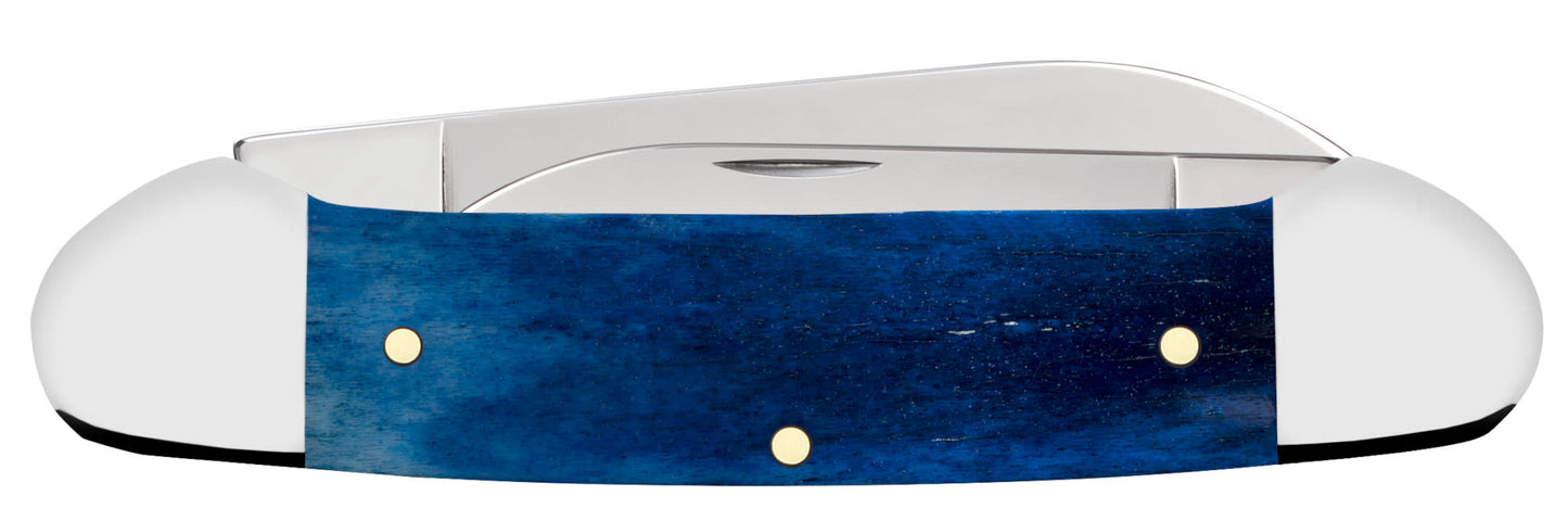 Ram Embellished Smooth Navy Blue Bone Canoe closed.