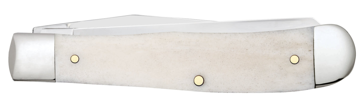 Sportsman Series Deer Embellished Smooth Natural Bone Trapper Closed