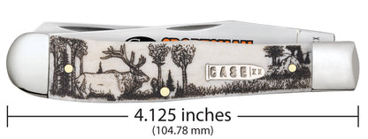 Sportsman Series Elk Embellished Smooth Natural Bone Trapper Dimensions