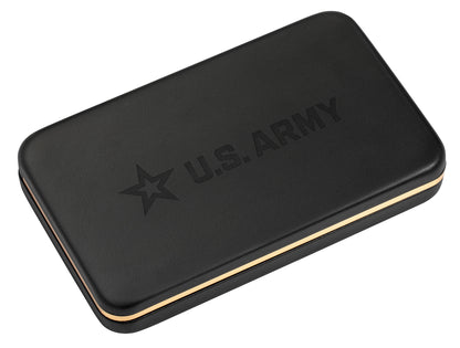 U.S. Army Smooth Black/White Synthetic Trapper Gift Set packaging.