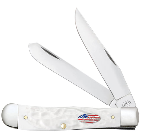 Jigged Rough White Synthetic Trapper Front View