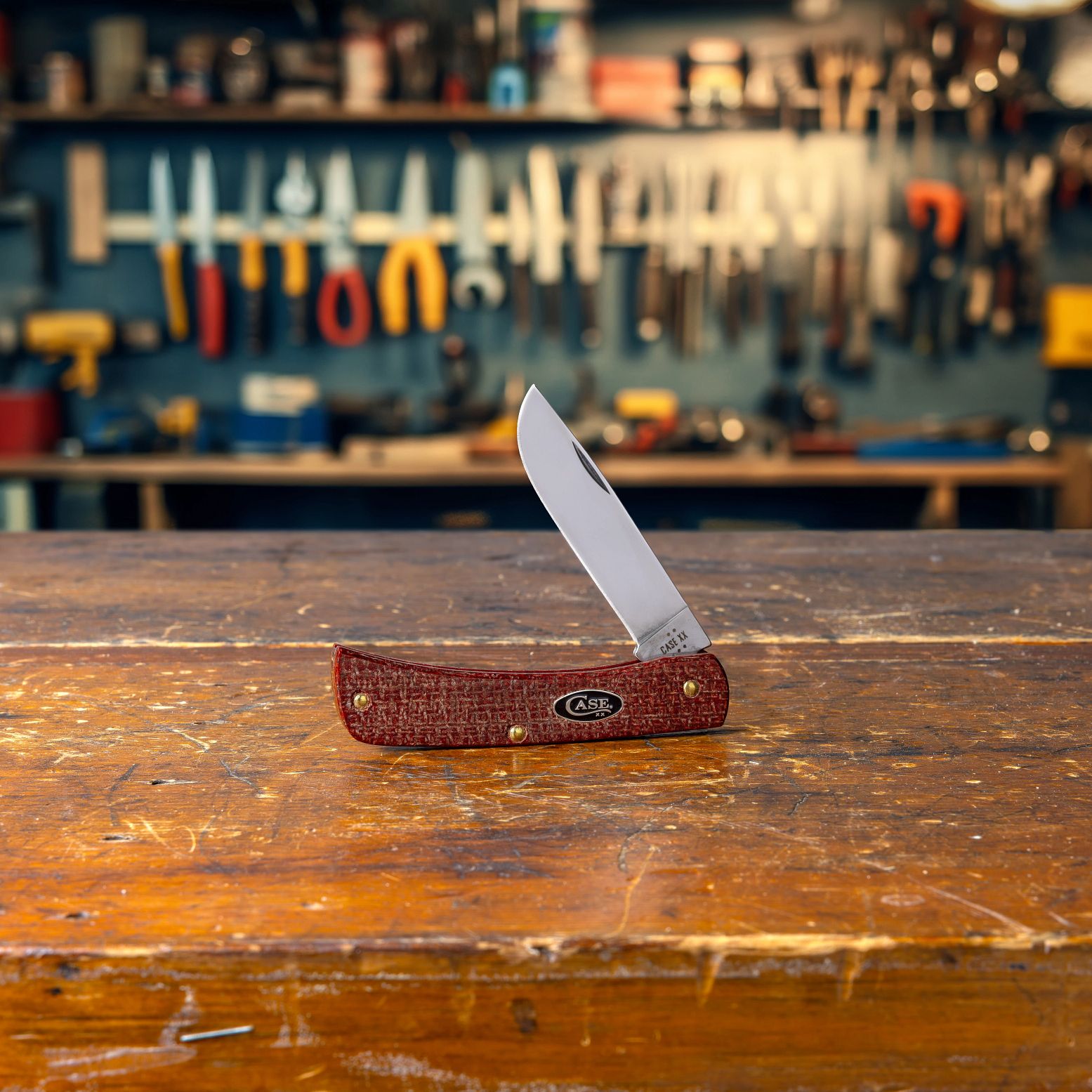 Case® | Smooth Dark Red Burlap Micarta® CS Sod Buster® Jr