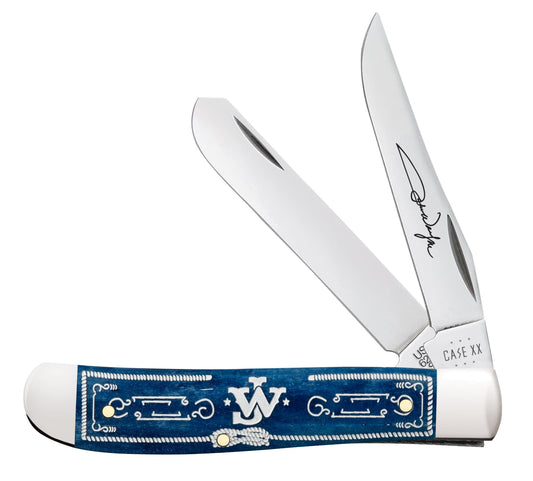 John Wayne Embellished Smooth Navy Blue Bone Mini Trapper front view.