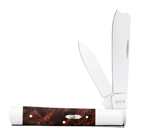 Smooth Brown Maple Burl Wood Razor Front View