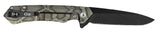 Embellished OD Green Anodized Aluminum Kinzua® with Spear Blade Open (Back)