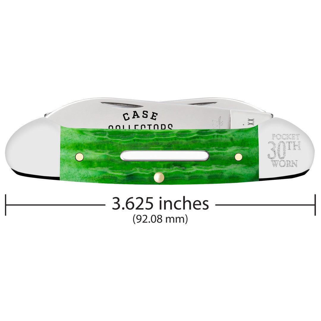 CCC® | Pocket Worn® Bright Green Bone Canoe – caseknives.com