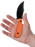 Orange Textured G-10 with Hunter CT3 in Hand 