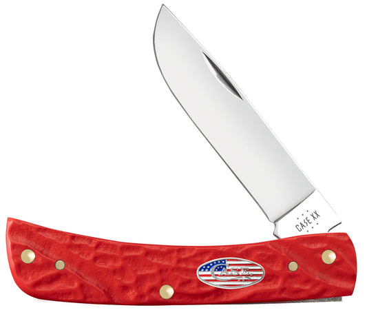 Jigged Red Synthetic Sod Buster® Jr - Stars & Stripes Shield Front View