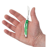 Smooth Emerald Green Bone Small Congress  Knife in Hand