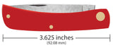 American Workman Smooth Red Synthetic CS Sod Buster® Knife Dimensions