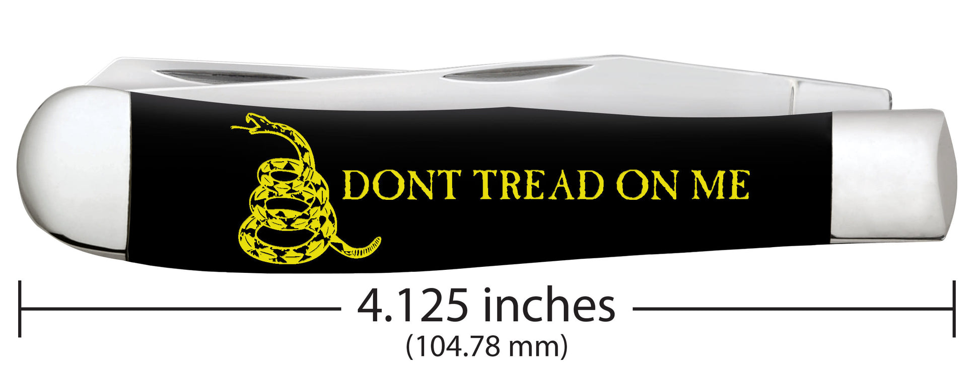 Don't Tread on Me® Embellished Smooth Black Synthetic Trapper Dimensions