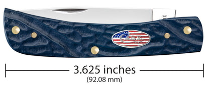 Jigged Navy Blue Synthetic Sod Buster® Jr - Stars & Stripes Shield Dimensions