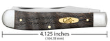 Smooth Black Curly Oak Wood Trapper Dimensions