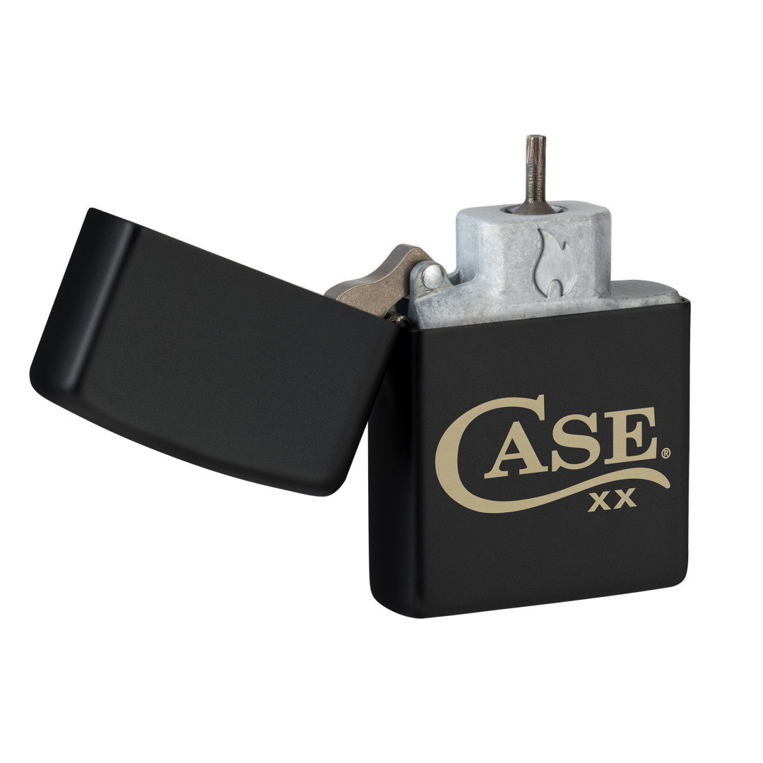 Case® | Zippo® Bit Safe Screwdriver - Black Matte Lighter Case with its lid open and showing the T20 Torx head.